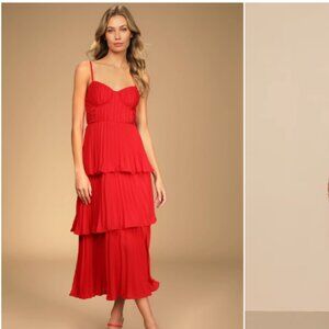 Lulu's Red Tiered Midi Dress